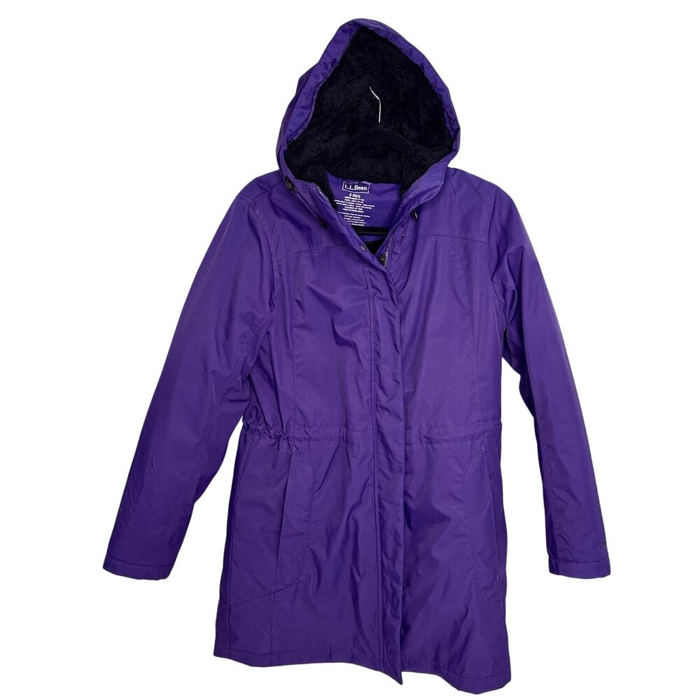 LL Bean Women’s Winter Warmer Hooded Coat Purple S